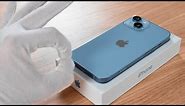 Apple iPhone 14 Unboxing 128 GB Blue + Setup + Comparison ASMR