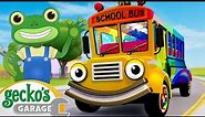 Wheels On The Rainbow School Bus | Gecko's Garage | Trucks For Children | Cartoons For Kids