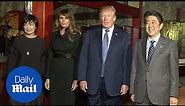 Donald Trump arrives for dinner at Tokyo restaurant with Abe - Daily Mail