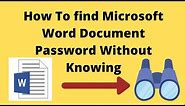 How To Retrieve Password For Microsoft Word Document Online