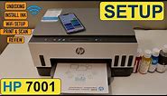 HP Smart Tank 7001 Setup, Unboxing, Fill Ink Tank, Load Paper, Wireless Setup, Review.