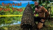 Primitive Survival Fish Trap - Build, Catch and Cook