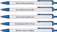 RevMark Personalized Ballpoint Pen, Custom Printed Name, Business or Event Information, Timeless Advertising, USA Made Pens, Promotional Marketing, Smooth Black Ink, Bulk Pack (Blue,50 Ct.)