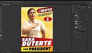 How to Layout Campaign Poster Sara Duterte Temp | Free PSD File | MiingTv