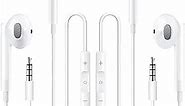 2 Packs Wired Headphones Earbuds with Microphone,in-Ear Earphones Volume Contro Headphones with Mic Compatible with iPhone/ipad/Android/Computer and Other 3.5mm Jack Devices