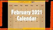 February 2021 Calendar Template by Calendar-printables.com