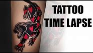 TATTOO TIME LAPSE | Traditional Panther Tattoo
