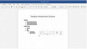 How to format an outline in MS Word 365
