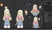 How to make Anime girl in Blender 3.3 -【Timelapse】