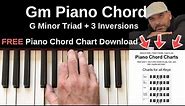 Gm Piano Chord | G Minor Triad + Inversions Tutorial + FREE Chord Chart