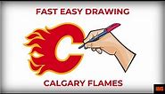 Easy Drawing | Calgary Flames logo / How to Draw NHL Team Logos