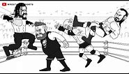 WWE Royal Rumble Cartoon: Roman Reigns vs Kevin Owens & Bill Goldberg vs Drew McIntyre