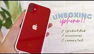 Unboxing iPhone 11 🌹✨ (Product)Red, accessories, camera test