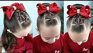 Penteado Infantil fácil com coque | Easy hairstyle with rubber band for girl | Coiffures simples