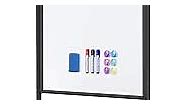 Mobile Whiteboard 32 x 48 inches Height Adjustable Dry Erase White Board, Standing Easel Whiteboard on Wheels, Double-Sided Magnetic Whiteboard with Stand for Office, Home & Classroom