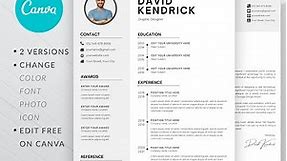 Professional Modern Resume/CV Canva Templates - Etsy - Introduction