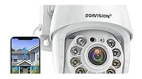 BOAVISION Security Camera Outdoor, Wireless WiFi IP Camera Home Security System 360° View,Motion Detection, auto Tracking,Two Way Talk,HD 1080P pan Tile Full Color Night Vision