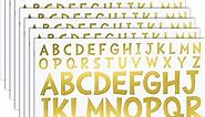 8 Sheets Letter Stickers 1 Inch 2 Inch Stick on Vinyl Letters Self Adhesive Letters Decals Poster Board Alphabet Letters Capital Lettering Stickers for Outdoor Mailbox Window Door Car Truck (Gold)