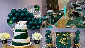 EMERALD GREEN AND GOLD 50TH BIRTHDAY PARTY!!!