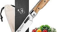 Sharp Japanese Style Knife Utility Knife,Stainless Steel Folding Pocket Outdoor Knife,Camping Trip Chef Knife with Wooden Handle, Portable kitchen knife for Kitchen, BBQ