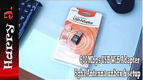 USB Wifi Adapter AC600Mbps 5ghz unbox & setup