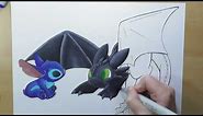 Stitch and Toothless Speed Paint