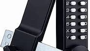 Stainless Steel 100% Mechanical Keyless Entry Door Lock with Keypads Door Knob, Waterproof Keypad Deadbolt Locks with Handle, Outdoor Front Gate Digital Code Combination Door Lock Set Security (Black)