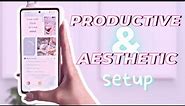 6 Steps to an Aesthetic & Productive Android Phone ♡ Samsung s20 FE