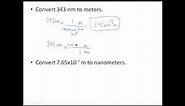 meters nanometers conversions