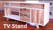 DIY Plywood and Reclaimed Pallet Wood TV Stand / Media Console - How to Make It