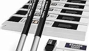 Nicpro 2mm Metal Mechanical Pencil Set, 2PCS Lead Holder 2.0 mm Marker Artist Carpenter Pencils with 120 Graphite Lead Refill (HB 2H 4H 2B 4B & Color), 2 Eraser for Drafting, Drawing Writing Sketching