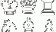 Symbols of the chess pieces coloring page printable game