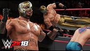 WWE 2K18 - Rey Mysterio Entrance, Signature & Finisher! ( 2 Attires )