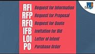 Procurement Documents - RFP, RFI, RFQ, IFB, LOI, PO