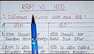 Difference between ram and hard disk drive in hindi|ram vs hard disk drive|HDD vs ram|memory.