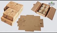 Printed Kraft paper gift box packaging wholesale in 4 sizes for cake cookies