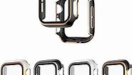4 Pack Cases Compatible with Apple Watch Case 40mm Series SE 6/5/4 Built in Tempered Glass Screen Protector Ultra-Thin Bumper Full Coverage iWatch Protective for Choice