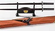 Japanese Samurai Katana Chopsticks. 9 inch/23cm. w/ Sword Stand Type Chopstick Holder & Portable Chopstick Case. (Saigo Takamori)