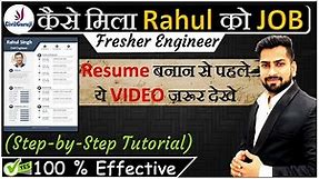How to Write a Resume | For Freshers & Experienced Engineer | Resume Tips (Step-by-Step Tutorial)