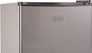 BLACK+DECKER BCRK17V Compact Refrigerator Energy Star Single Door Mini Fridge with Freezer, 1.7 Cubic Ft., VCM, Silver