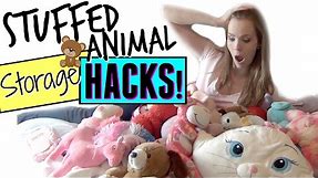 STUFFED ANIMAL STORAGE HACKS! | HOW TO ORGANIZE & STORE STUFFED ANIMALS!