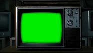 Old Tv Glitch Green Screen Effects HD Footage