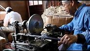 Sakai Takayuki making Magnolia wood handle of Japanese type kichen knife