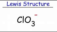 ClO3- Lewis Structure - Chlorate Ion