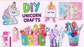 10 DIY CUTE UNICORN CRAFTS - Unicorn School Supplies - Handmade Stickers - Room Decor and more...