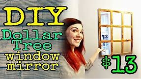 Dollar Tree DIY Farmhouse Window Mirror