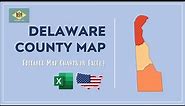 Delaware County Map in Excel - Counties List and Population Map