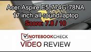 Acer Aspire E5 17-inch laptop with 940 MX. Review and test results.