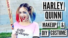 Easy DIY Harley Quinn Suicide Squad Makeup, Hair + Costume!