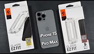 iPhone 15 Pro Max Spigen Clear & Privacy Glass Screen Protector - Drop & Scratch Tests